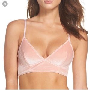 Madewell Pink Velvet Longline Bralette